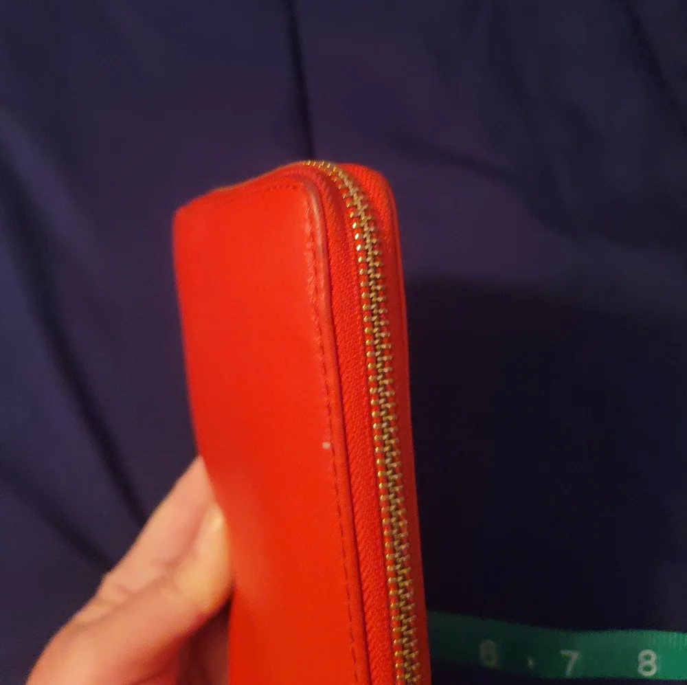 Michael kors continental zip around accordion wallet FULL SIZE CORAL Red Orange